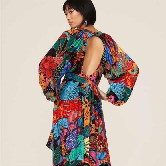 FARM Rio Black Cool Leopards Maxi Dress Large NWT - Picture 5 of 16